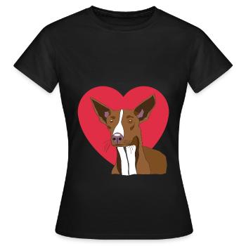 Podenco with heart - Women's T-Shirt - black - Front - AI Model Female 172 dark (172cm)