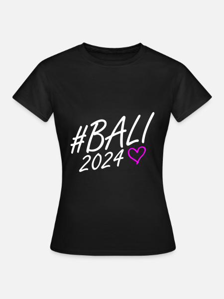 Bali 2024 Herz Reise - Frauen T-Shirt - Schwarz