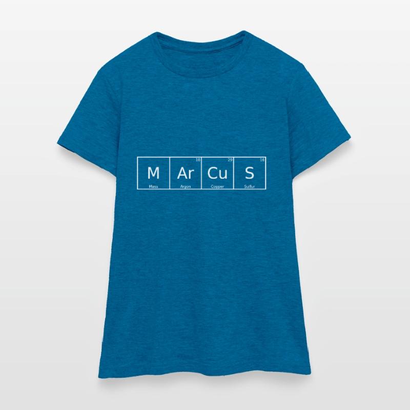 Marcus Name First Name Chemistry Periodic Table Elements Women's T-Shirt