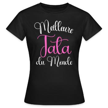 meilleure tata cadeau tatie - T-shirt Femme - noir - Devant - AI Model Female 172 dark (172cm)
