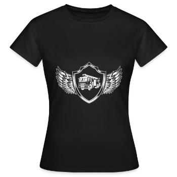 Camion de pompiers Camion de pompier Panneau - T-shirt Femme - noir - Devant - AI Model Female 172 dark (172cm)