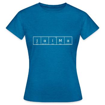Jaima Nom Prénom Chimie Éléments du tableau périodique - T-shirt Femme - bleu saphir antique chiné - Devant - AI Model Female 172 dark (172cm)