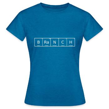 Branch Name Vorname Chemie Periodensystem Elemente - Frauen T-Shirt - Antikblaues Saphir meliert - Vorne - AI Model Female 172 dark (172cm)