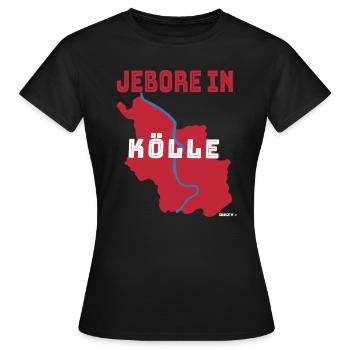 Jebore à Cologne Né à Cologne Heimatliebe Kölsch - T-shirt Femme - noir - Devant - AI Model Female 172 dark (172cm)