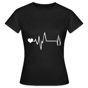 Zange Puls Herzschlag Werkzeug - Frauen T-Shirt - Schwarz - Vorne - AI Model Female 172 dark (172cm)
