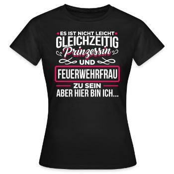 FEUERWEHRFRAU - Prinzessin - Frauen T-Shirt - Schwarz - Vorne - AI Model Female 172 dark (172cm)