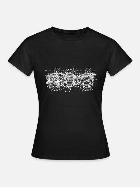 Trois singes - T-shirt Femme - noir