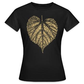 Feuille de tilleul / Feuille de tilleul - NATURE & Forêt - T-shirt Femme - noir - Devant - AI Model Female 172 dark (172cm)