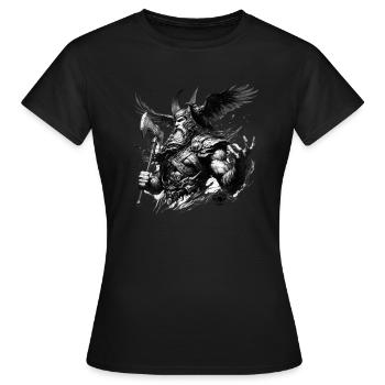 Guerrier viking - T-shirt Femme - noir - Devant - AI Model Female 172 dark (172cm)