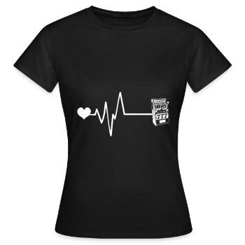 Fente Pulse Heart Love Casino - T-shirt Femme - noir - Devant - AI Model Female 172 dark (172cm)