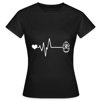 Tauchen Apnoe Herzschlag - Frauen T-Shirt - Schwarz - Vorne - AI Model Female 172 dark (172cm)