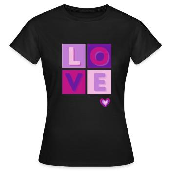 LOVE (Positive Design) - Women's T-Shirt - black - Front - AI Model Female 172 dark (172cm)