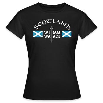 Ecosse William Wallace - T-shirt Femme - noir - Devant - AI Model Female 172 dark (172cm)