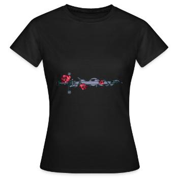 Mittelalter Schwertkunst - Frauen T-Shirt - Schwarz - Vorne - AI Model Female 172 dark (172cm)