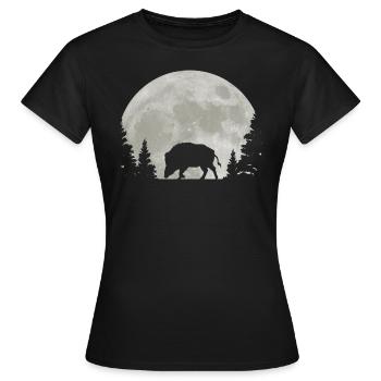Jäger Wildschwein - Frauen T-Shirt - Schwarz - Vorne - AI Model Female 172 dark (172cm)