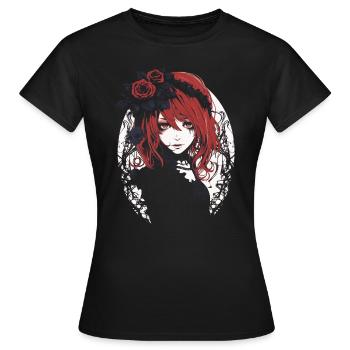 Anime Gothic Girl - T-shirt Femme - noir - Devant - AI Model Female 172 dark (172cm)