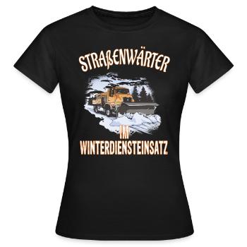 Straßenwärter Im Winterdiensteinsatz LKW - Frauen T-Shirt - Schwarz - Vorne - AI Model Female 172 dark (172cm)
