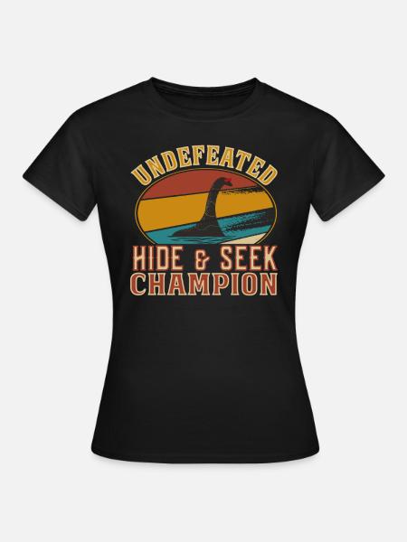 Retro Undefeated Hide and Seek Champion Nessie - Women's T-Shirt - black