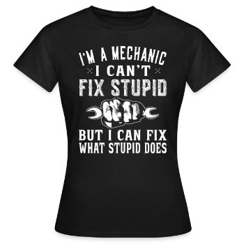 I'm a Mechanic I Can't Fix Stupid - Screwdriver - Women's T-Shirt - black - Front - AI Model Female 172 dark (172cm)