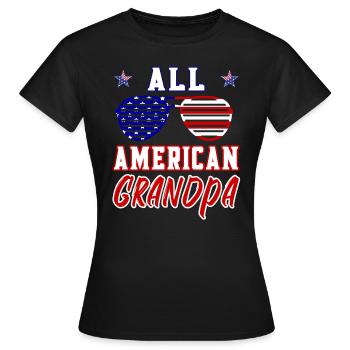 All American Grandpa - 4th of July - Frauen T-Shirt - Schwarz - Vorne - AI Model Female 172 dark (172cm)