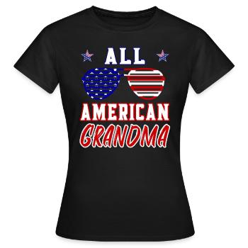 All American Grandma - 4th of July - Frauen T-Shirt - Schwarz - Vorne - AI Model Female 172 dark (172cm)