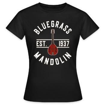 Bluegrass Mandolin EST 1937 Bluegrass Musik - Frauen T-Shirt - Schwarz - Vorne - AI Model Female 172 dark (172cm)