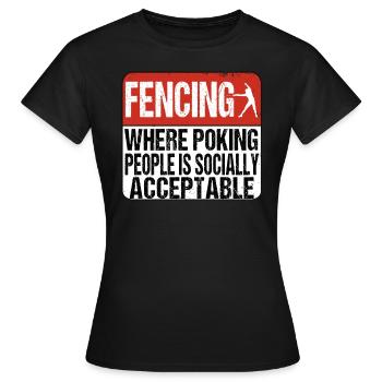 Fencing poking people - Fechten Fechter Fechtsport - Women's T-Shirt - black - Front - AI Model Female 172 dark (172cm)
