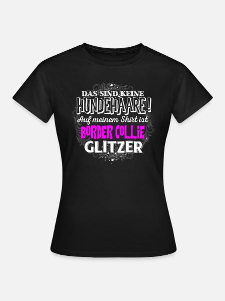 BORDER COLLIE - Glitzer - Frauen T-Shirt - Schwarz
