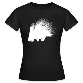 Stachelschwein - Frauen T-Shirt - Schwarz - Vorne - AI Model Female 172 dark (172cm)