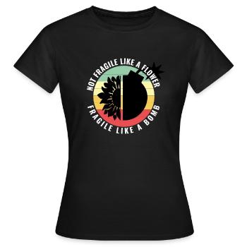 Blumenmotiv Damen Geschenk - Frauen T-Shirt - Schwarz - Vorne - AI Model Female 172 dark (172cm)