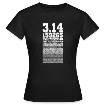 Pi Day Pi Chiffres en détresse - T-shirt Femme - noir - Devant - AI Model Female 172 dark (172cm)
