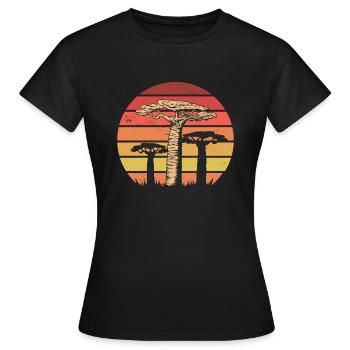Afrique Amoureux Voyage Baobab Arbre - T-shirt Femme - noir - Devant - AI Model Female 172 dark (172cm)