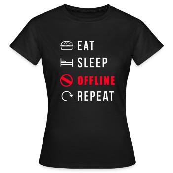 Connexion Internet sans signal de réception hors ligne - T-shirt Femme - noir - Devant - AI Model Female 172 dark (172cm)