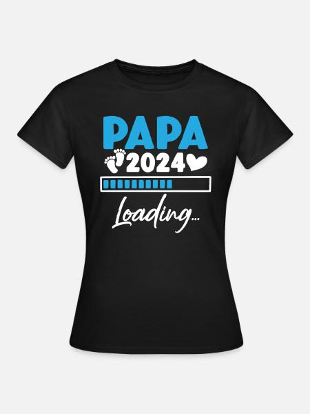 La carga de papá 2024 anuncia el futuro papá del embarazo - Camiseta mujer - negro