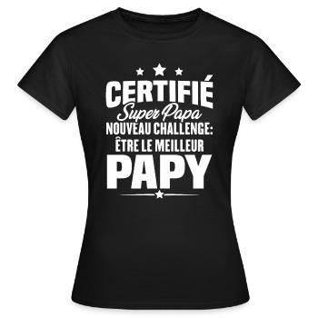 Cadeau nouveau challenge être le meilleur papy - T-shirt Femme - noir - Devant - AI Model Female 172 dark (172cm)