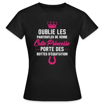 Cette Princesse Porte Des Bottes D'équitation - T-shirt Femme - noir - Devant - AI Model Female 172 dark (172cm)