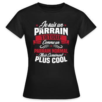 J'ai un parrain tatoué comme un parrain normal - T-shirt Femme - noir - Devant - AI Model Female 172 dark (172cm)