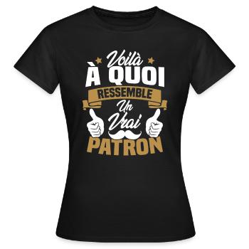 Voilà à quoi ressemble un vrai patron - T-shirt Femme - noir - Devant - AI Model Female 172 dark (172cm)