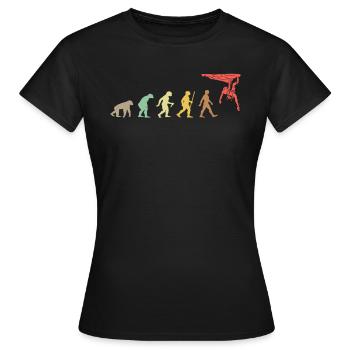 Climbing Retro Rock Climbing Evolution Climber - T-shirt Femme - noir - Devant - AI Model Female 172 dark (172cm)