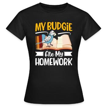Ma perruche a mangé les devoirs - T-shirt Femme - noir - Devant - AI Model Female 172 dark (172cm)