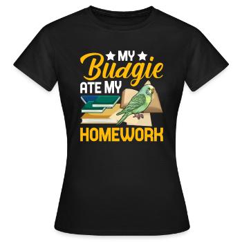 Ma perruche a mangé les devoirs - T-shirt Femme - noir - Devant - AI Model Female 172 dark (172cm)