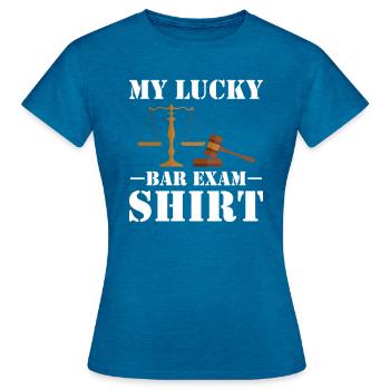 Law student bar exam - Women's T-Shirt - antique blue sapphire heather - Front - AI Model Female 172 dark (172cm)