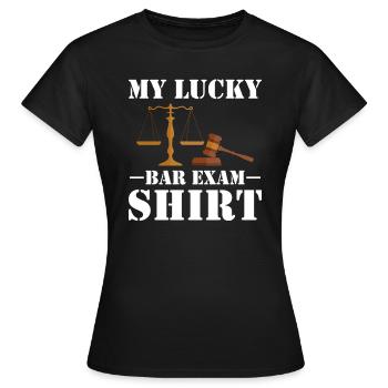 Examen du barreau des étudiants en droit - T-shirt Femme - noir - Devant - AI Model Female 172 dark (172cm)