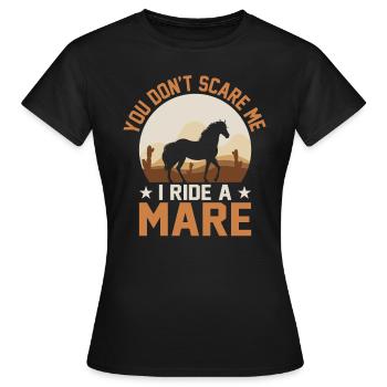 Vous ne me faites pas peur, je monte une jument ! - T-shirt Femme - noir - Devant - AI Model Female 172 dark (172cm)