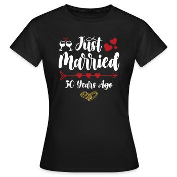 Noces d’or ! Marié depuis 50 ans - T-shirt Femme - noir - Devant - AI Model Female 172 dark (172cm)