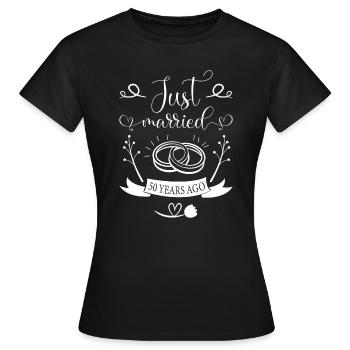 Noces d’or ! Marié depuis 50 ans - T-shirt Femme - noir - Devant - AI Model Female 172 dark (172cm)
