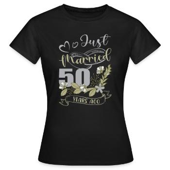 Noces d’or ! 50 ans de bonheur conjugal - T-shirt Femme - noir - Devant - AI Model Female 172 dark (172cm)