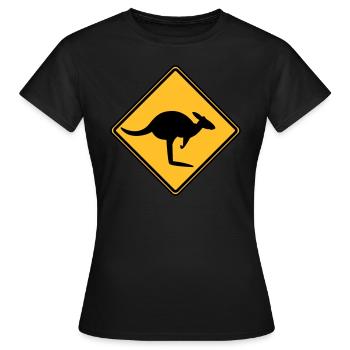 Caution kangaroo - Women's T-Shirt - black - Front - AI Model Female 172 dark (172cm)