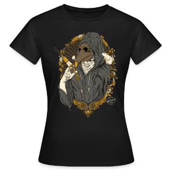 plague doctor - Women's T-Shirt - black - Front - AI Model Female 172 dark (172cm)