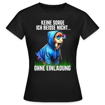 Chien cool que je ne mords pas sans invitation - T-shirt Femme - noir - Devant - AI Model Female 172 dark (172cm)